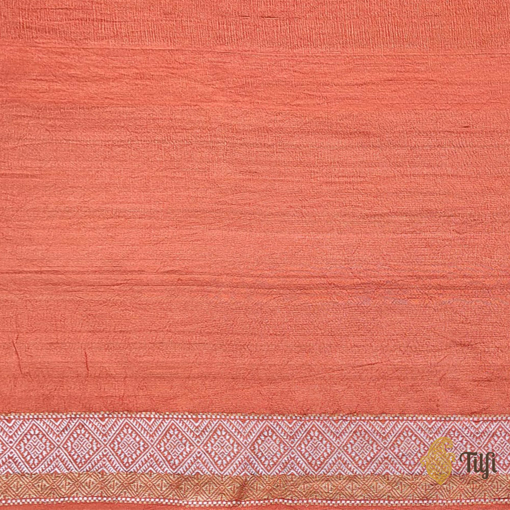Pre-Order: Yellow-Orange Ombr√© Pure Tussar Georgette Silk Banarasi Handloom Saree
