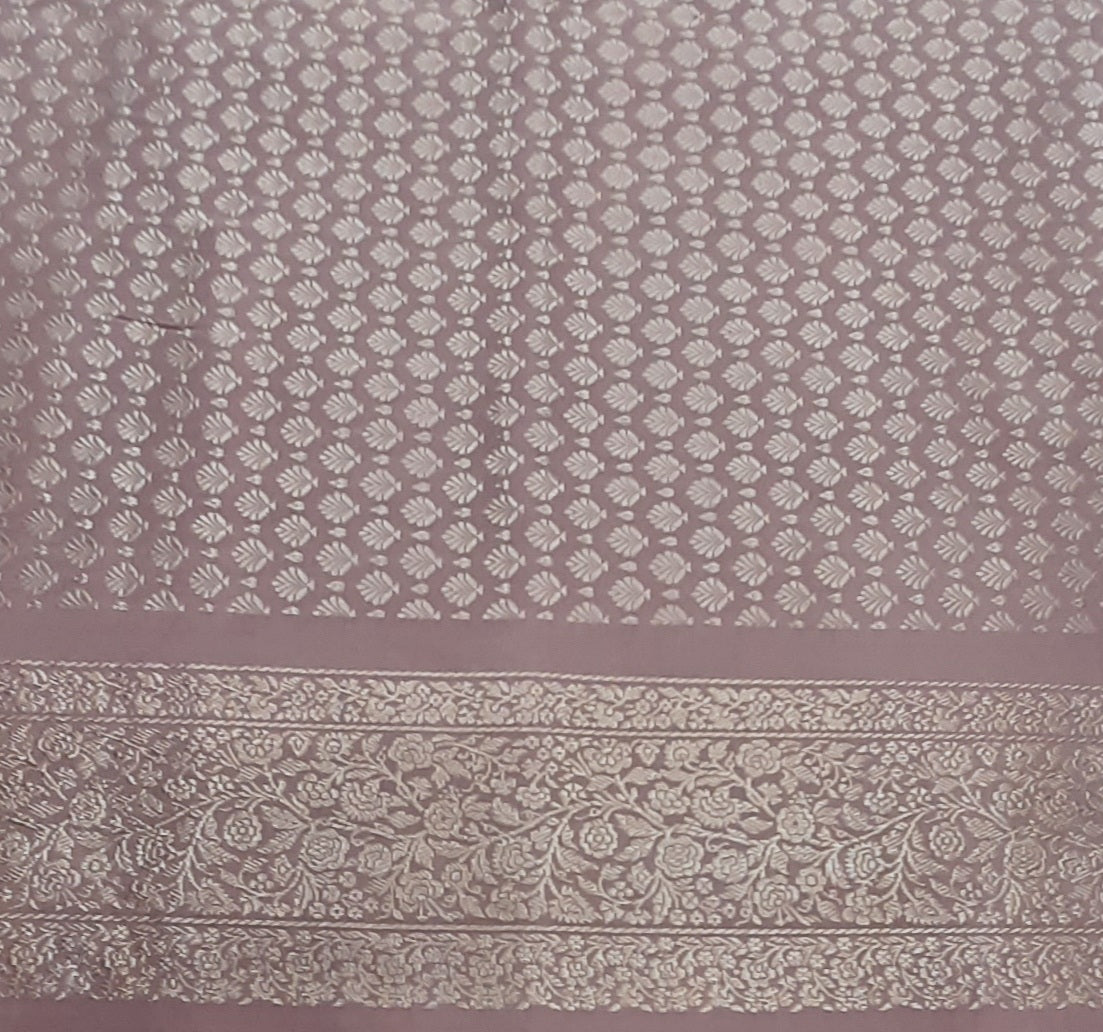 Light Soft Pink Pure Katan Silk Banarasi Handloom Saree
