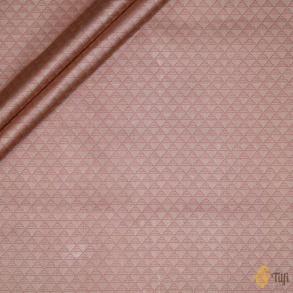 Onion Pink Pure Katan Silk Banarasi Handloom Fabric