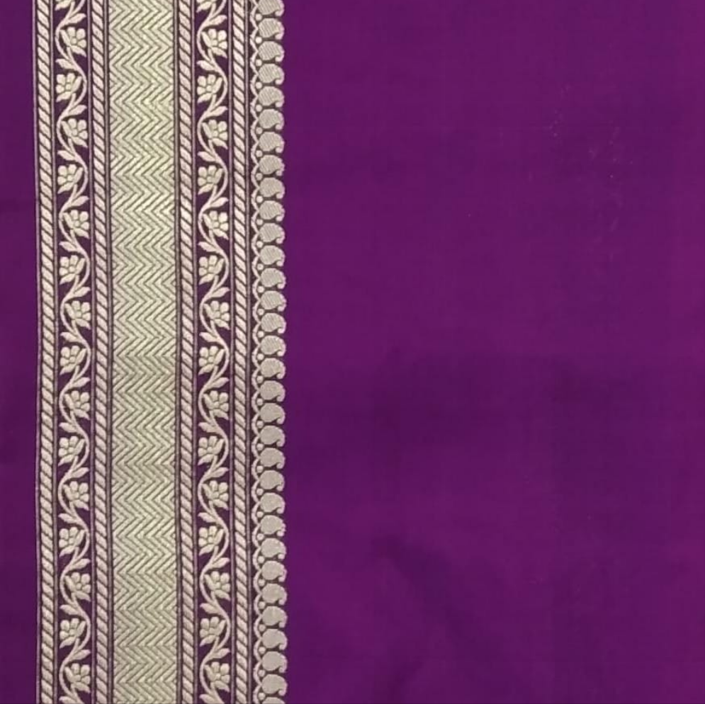 &#39;Menaka&#39; Deep Magenta Pure Katan Silk Banarasi Handloom Saree
