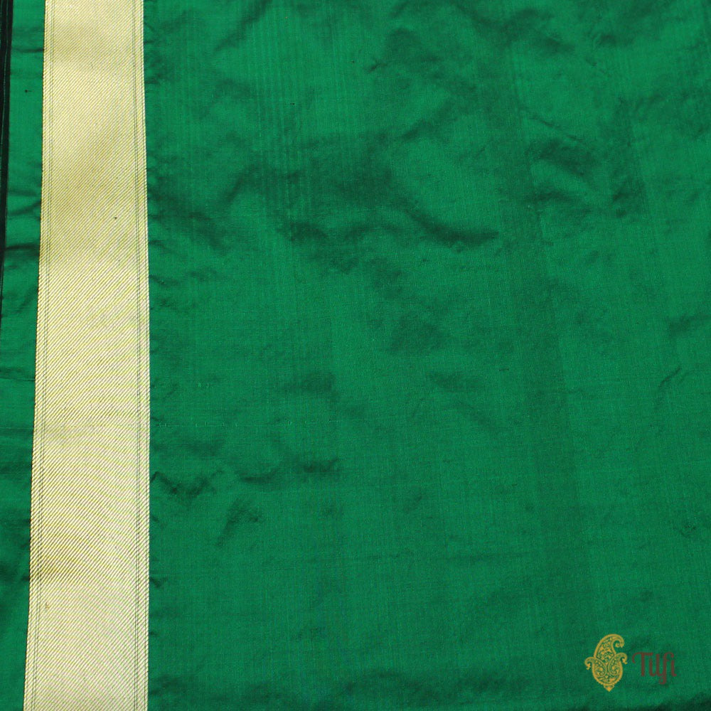 Black-Green Pure Katan Silk Banarasi Handloom Saree