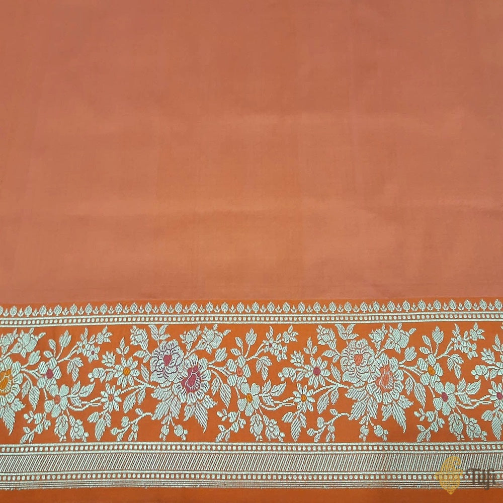 Pre-Order: Pink-Orange Pure Katan Silk Banarasi Handloom Saree