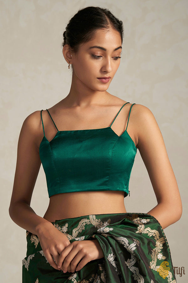 Green - Plain Modal Silk Blouse Piece