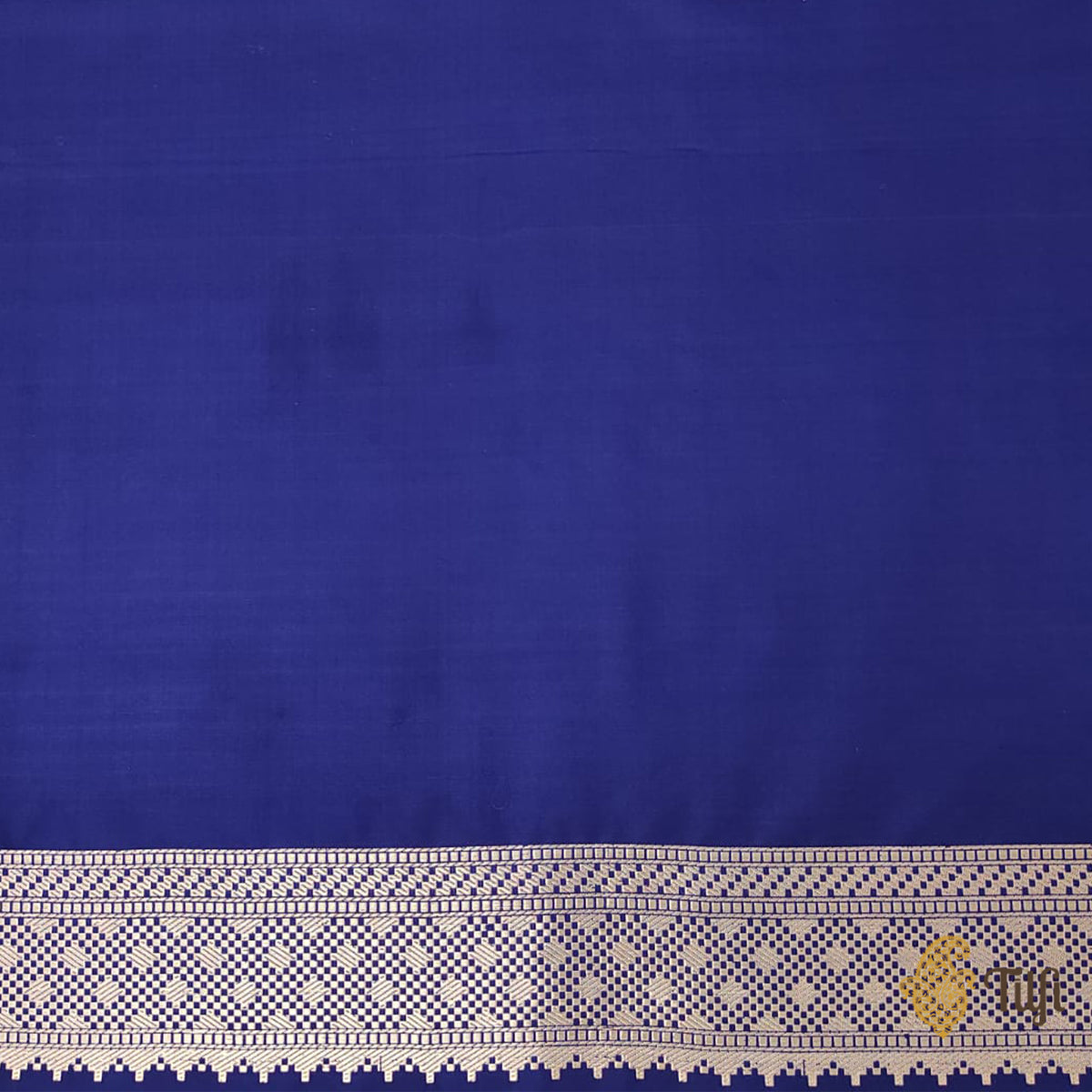 &#39;Hrutvi&#39; Navy Blue Pure Soft Satin Silk Banarasi Handloom Saree