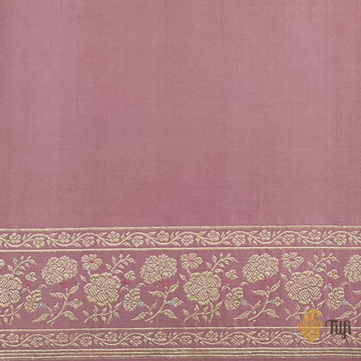 &#39;Anne&#39; Dusty Pink Pure Katan Silk Banarasi Handloom Saree