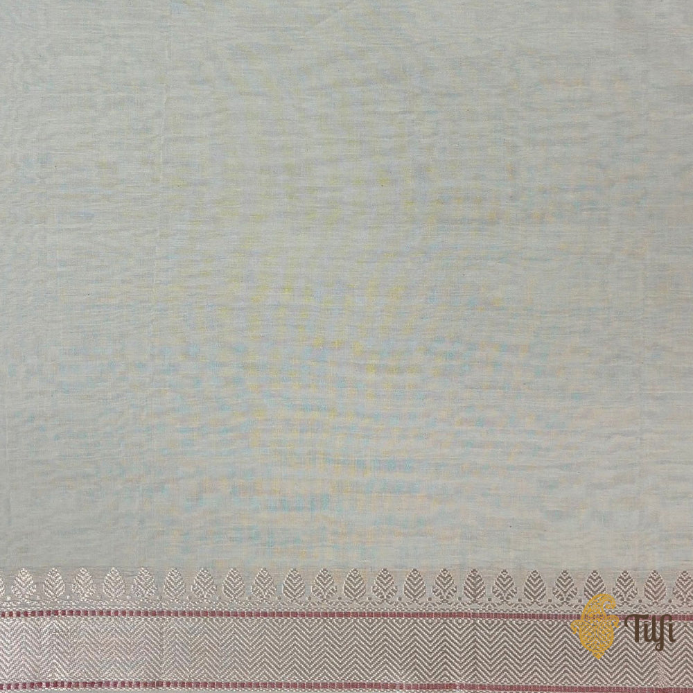 Off-White Pure Cotton Banarasi Kadhua Handloom Saree