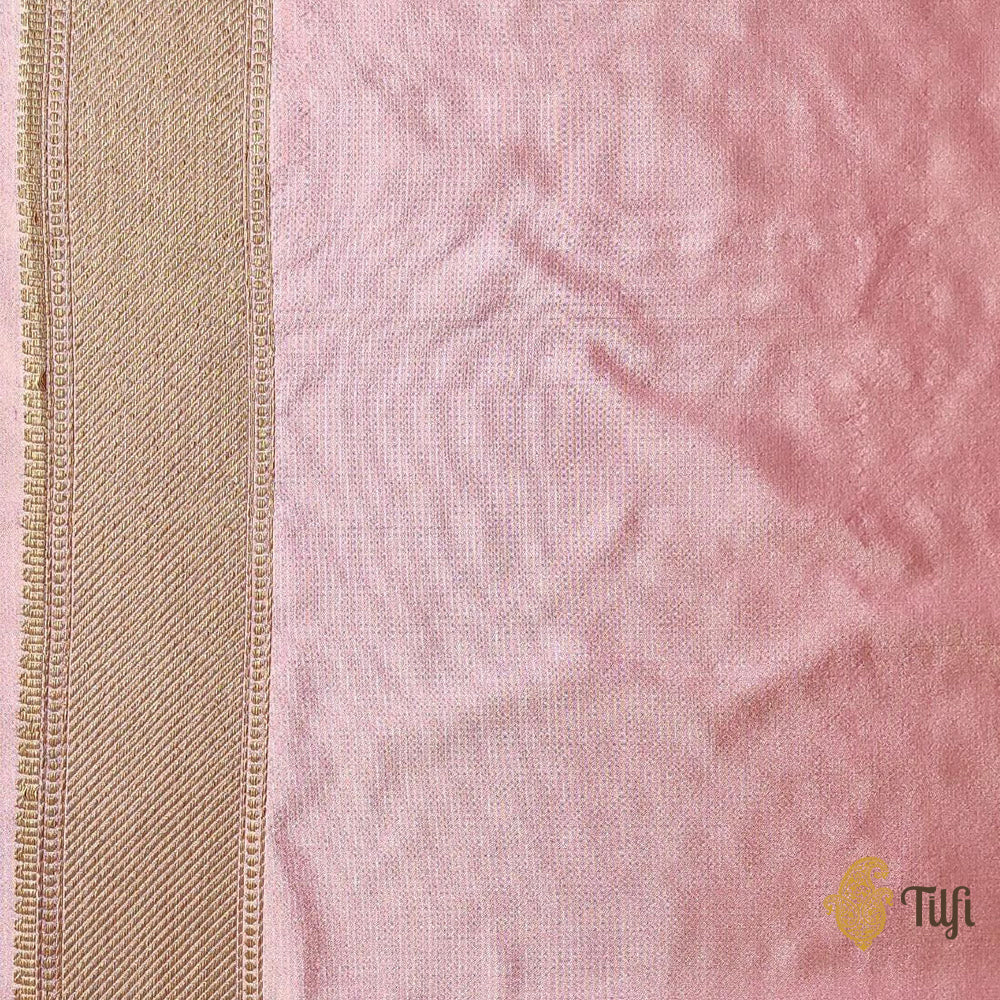 Soft Pink Pure Katan Silk Banarasi Handloom Saree