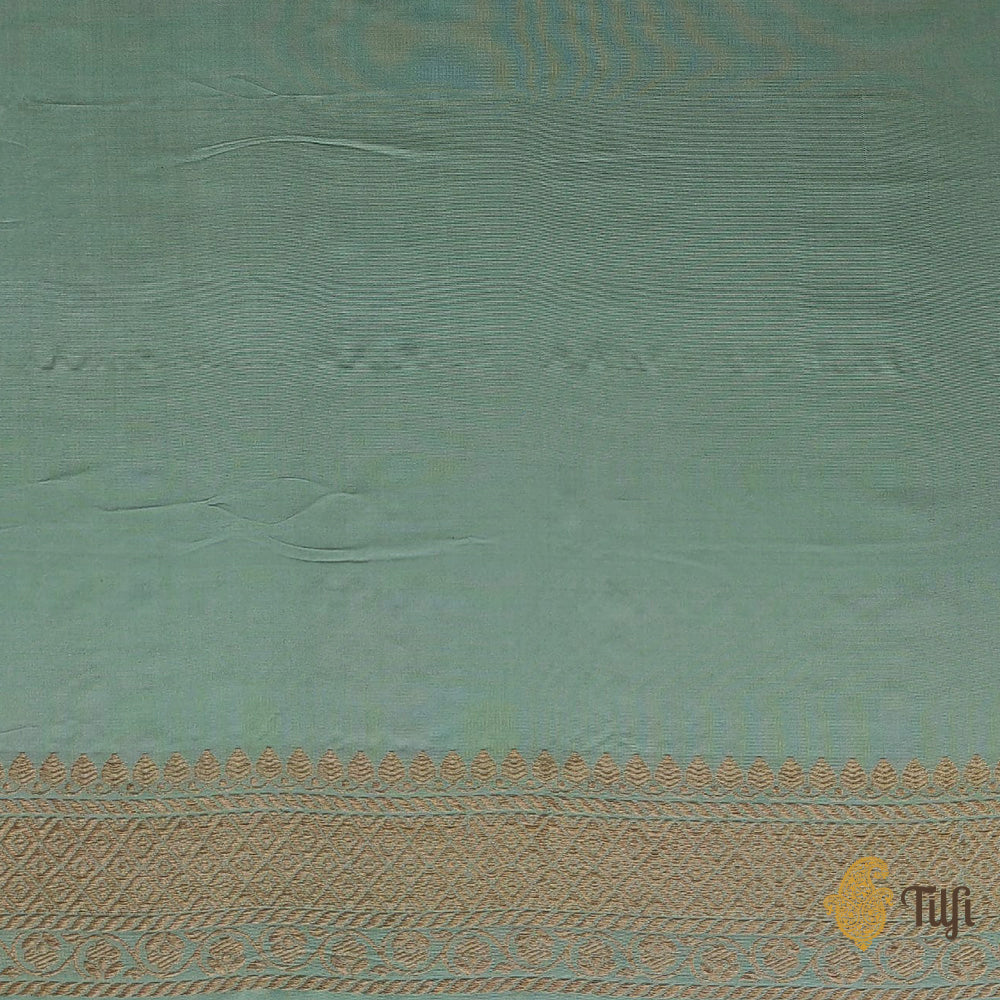 Pre-Order: Light Blue Pure Katan Silk Banarasi Handloom Saree