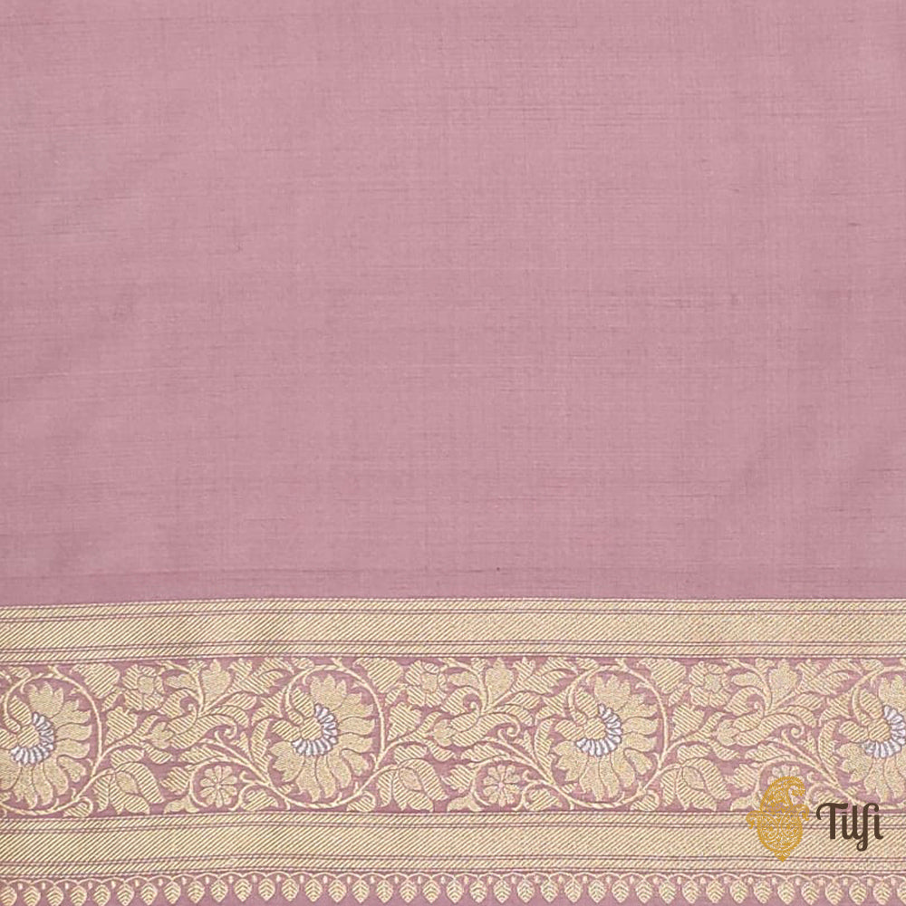 Pastel Pink Pure Katan Silk Banarasi Handloom Saree