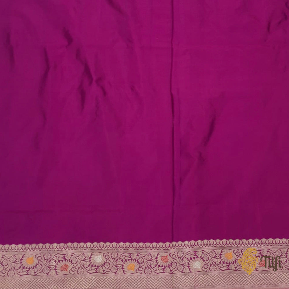 Pre-Order: Magenta-Purple Pure Katan Silk Banarasi Handloom Saree - Tilfi