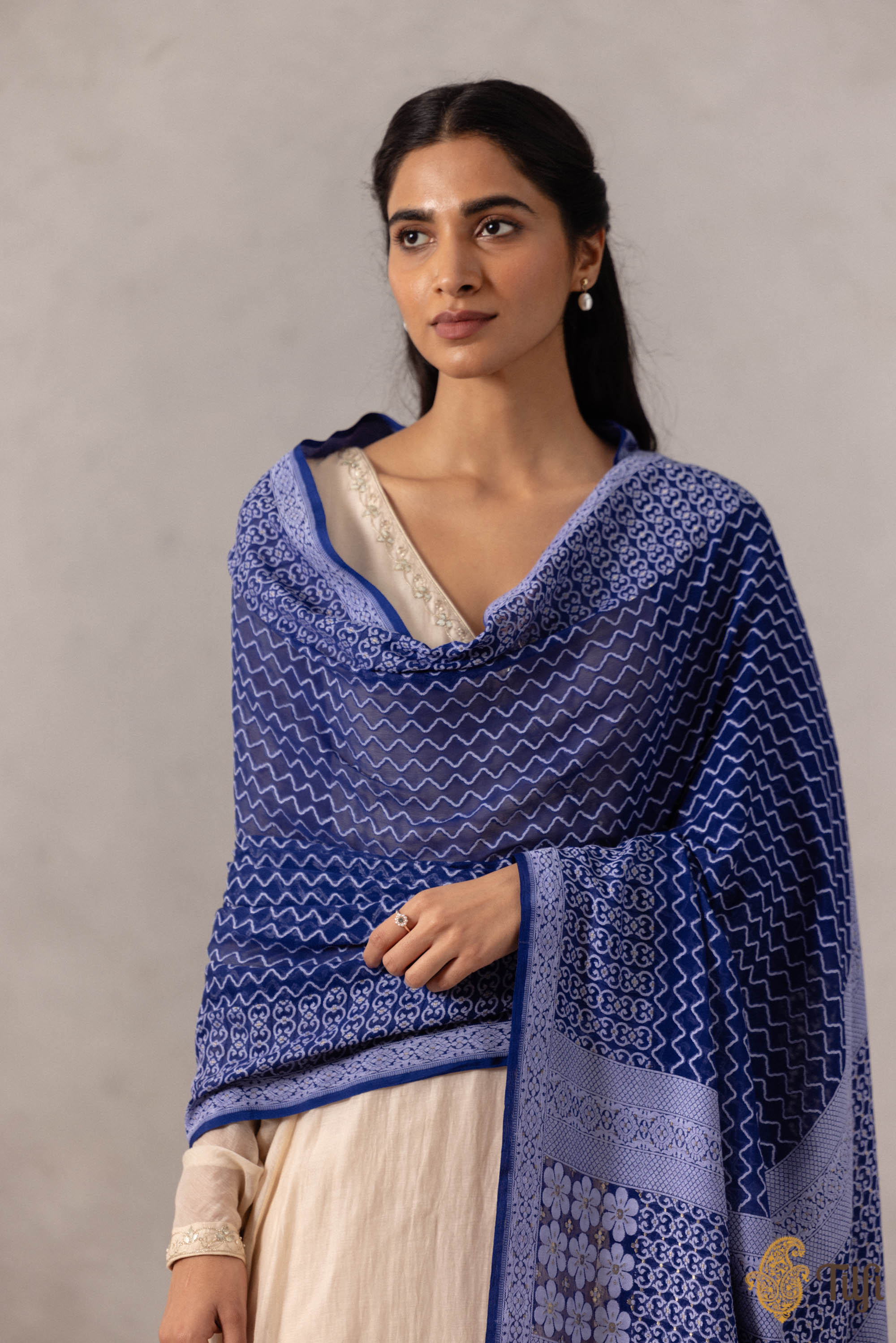 Khaddi Georgette Handloom Banarasi Dupatta