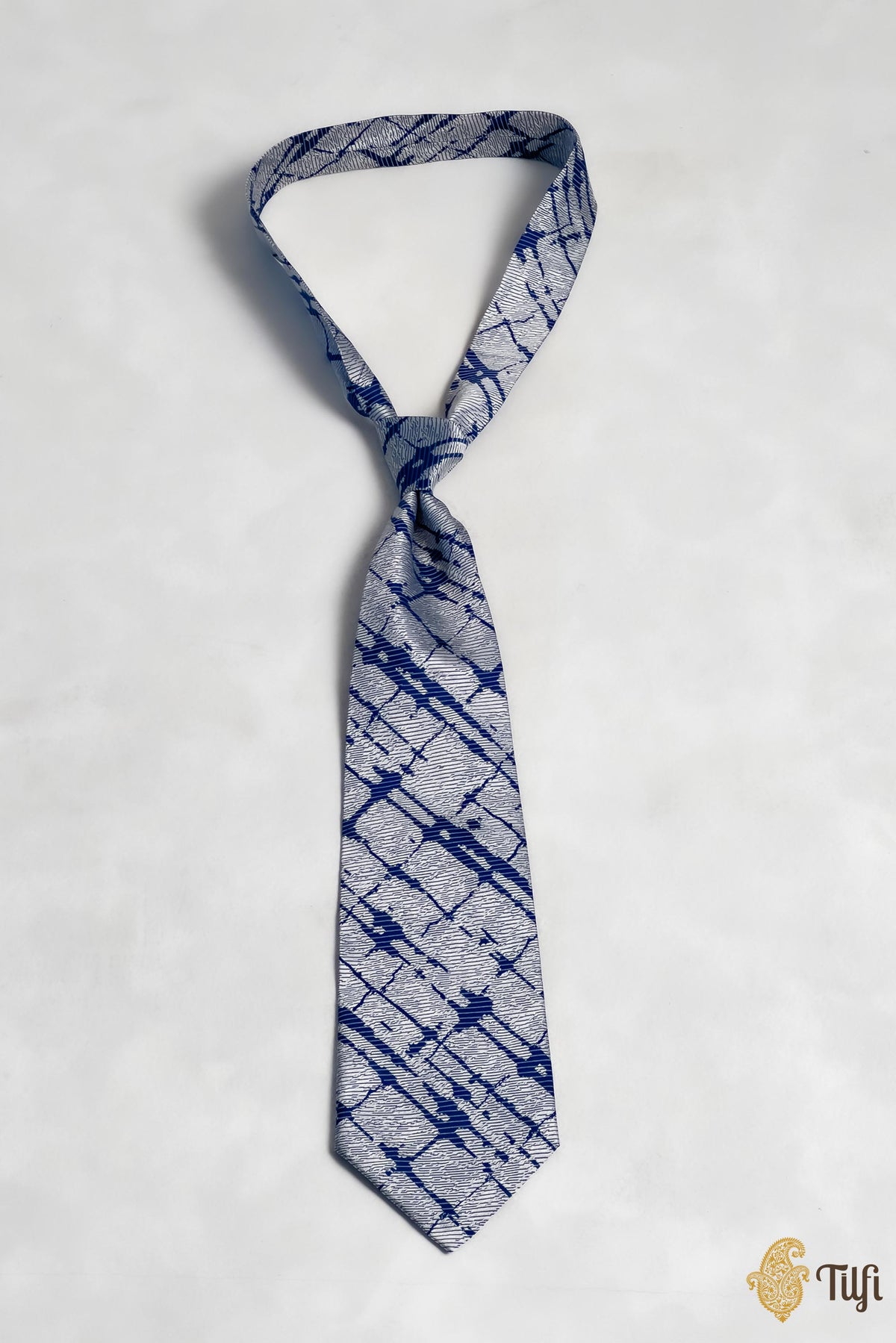 Blue Handwoven Katan Silk Tie