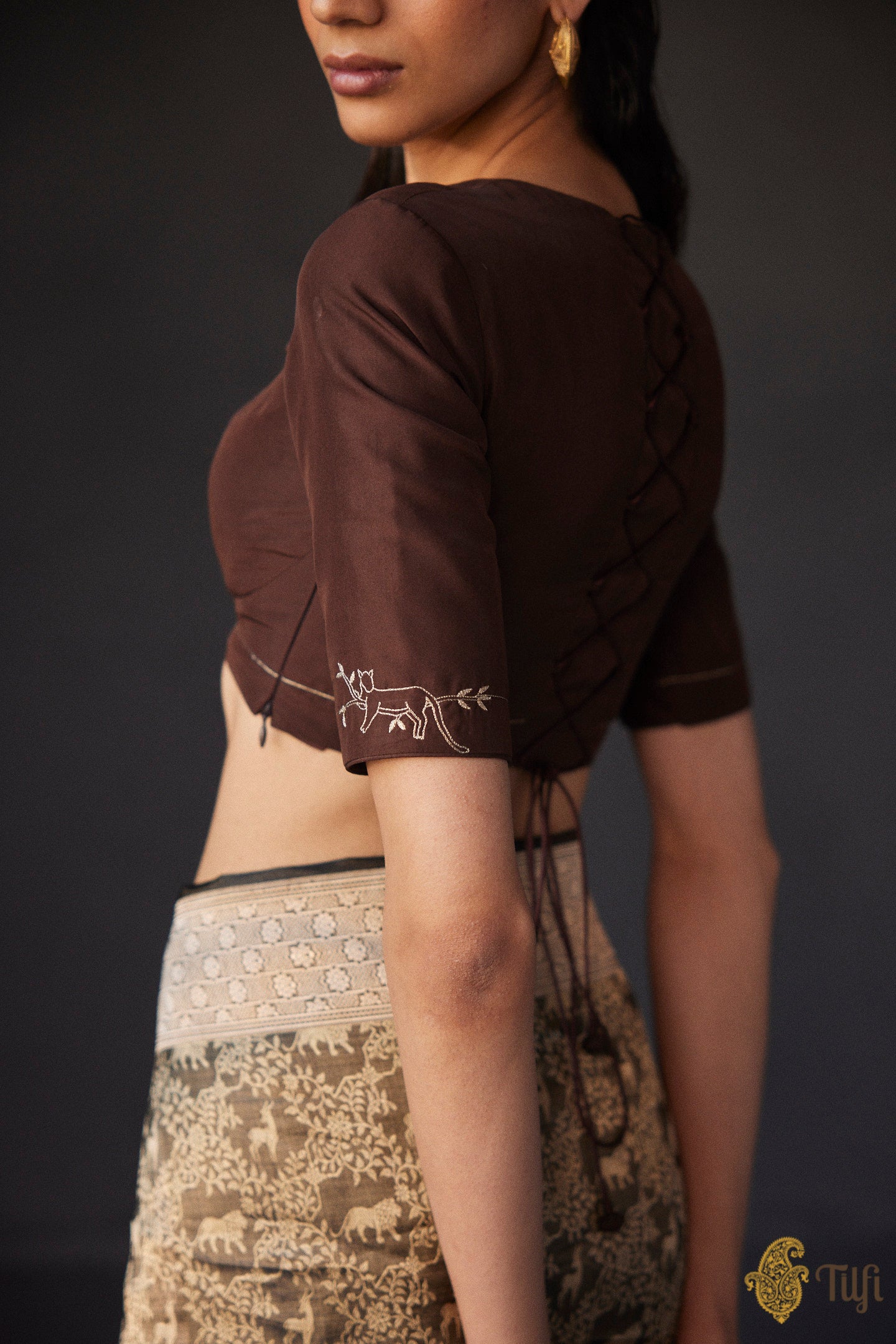 Till The Morning Comes Silk Blouse - Brown Paisley