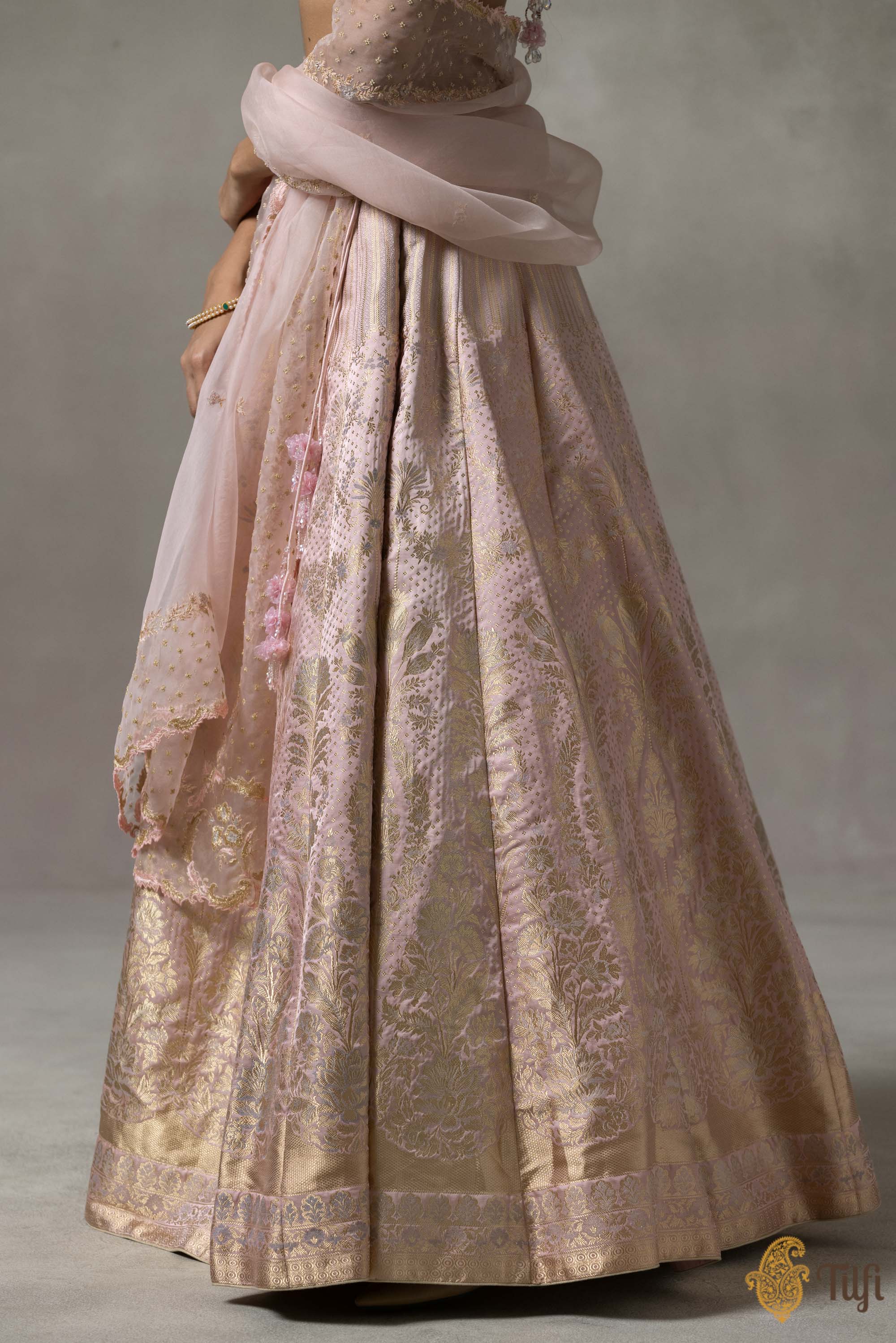 Bansuri Tissue Light Pink Lehenga main image 1