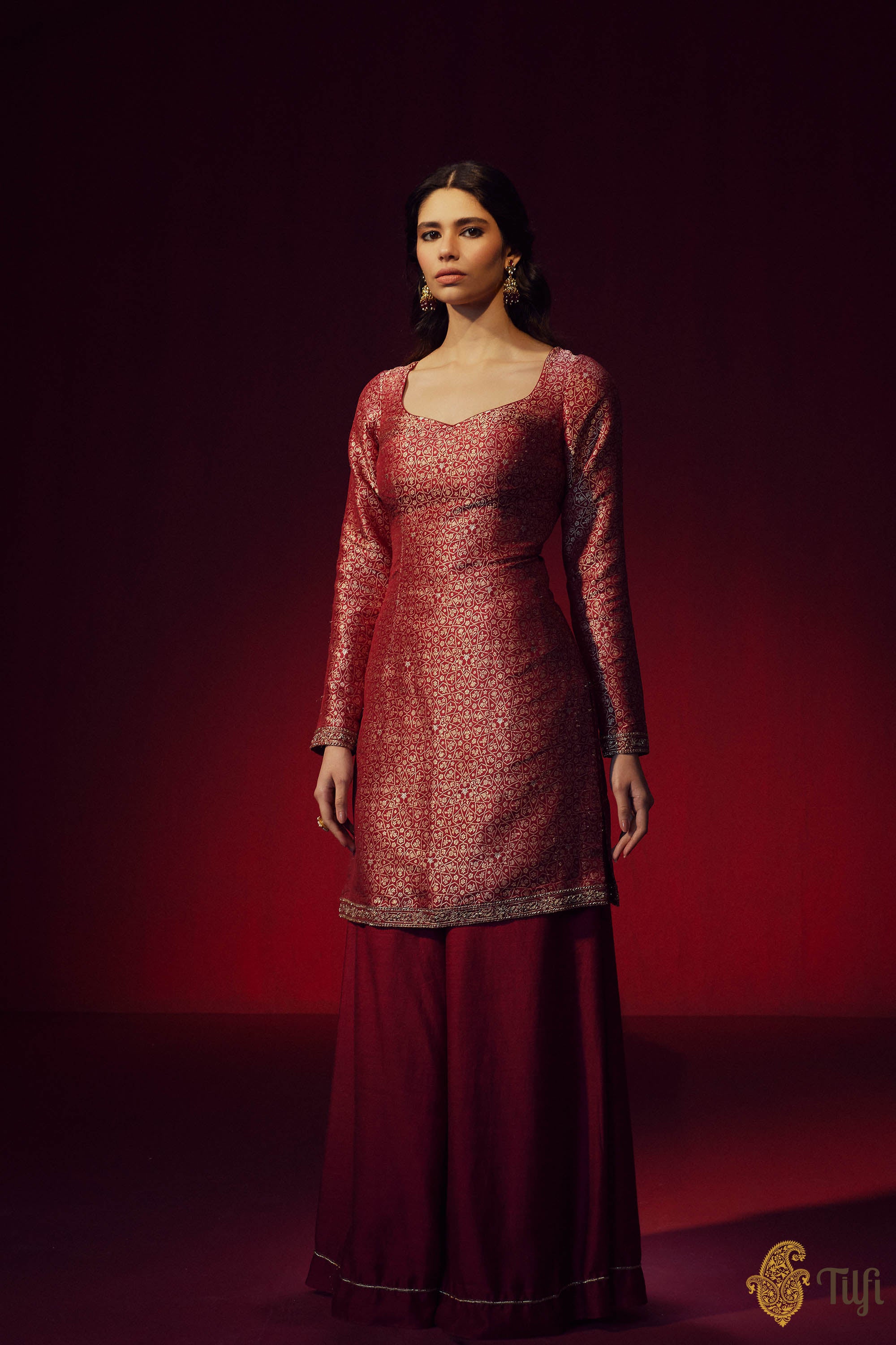 Samyuta- Pista Silk Kurta With Sharara Pants Set of 3 | South asian wedding  dress, Sharara, Asian wedding dress