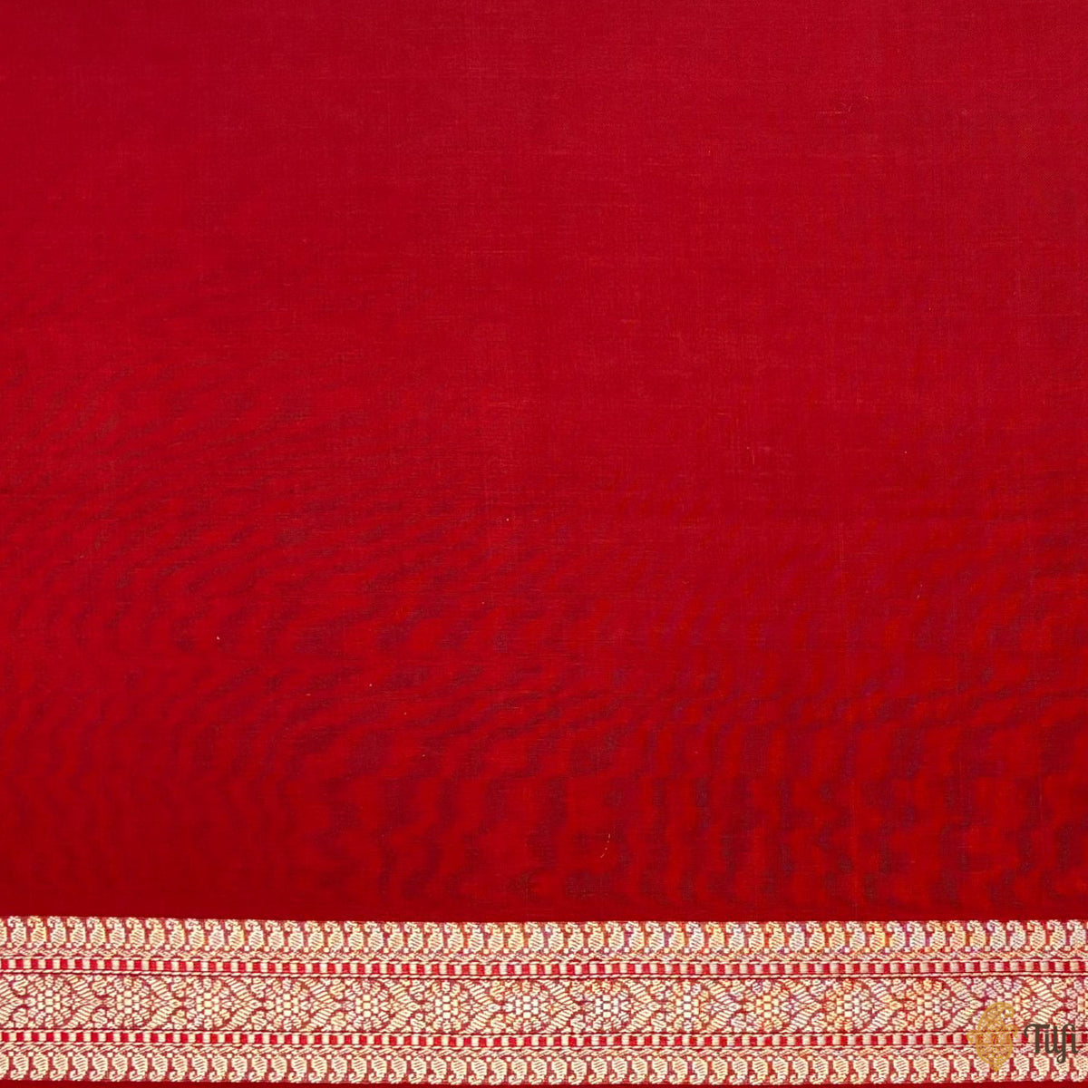 Deep Red Pure Cotton Banarasi Kadhua Handloom Saree