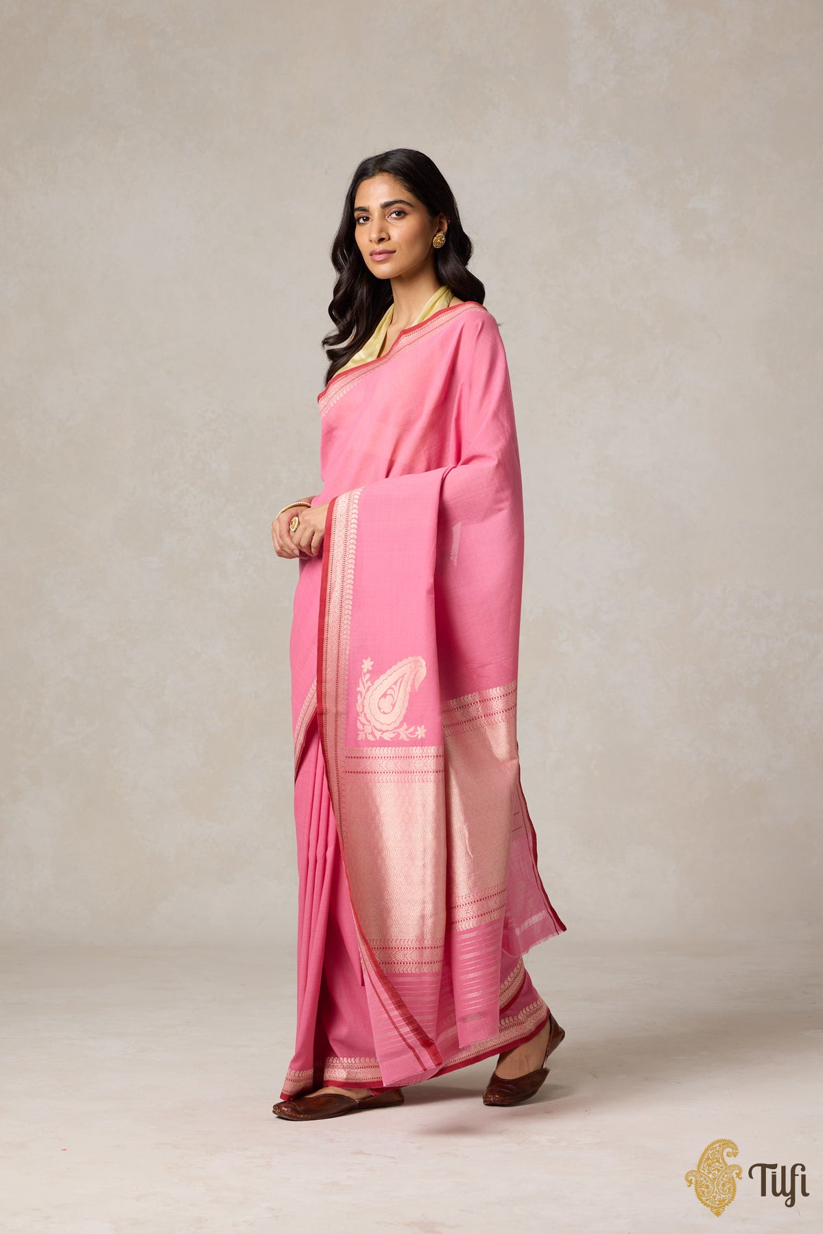 Pink Pure Cotton Banarasi Kadhua Handloom Saree