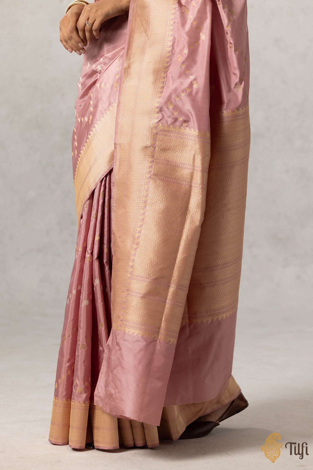 Rose Pink Pure Katan Silk Banarasi Handloom Saree