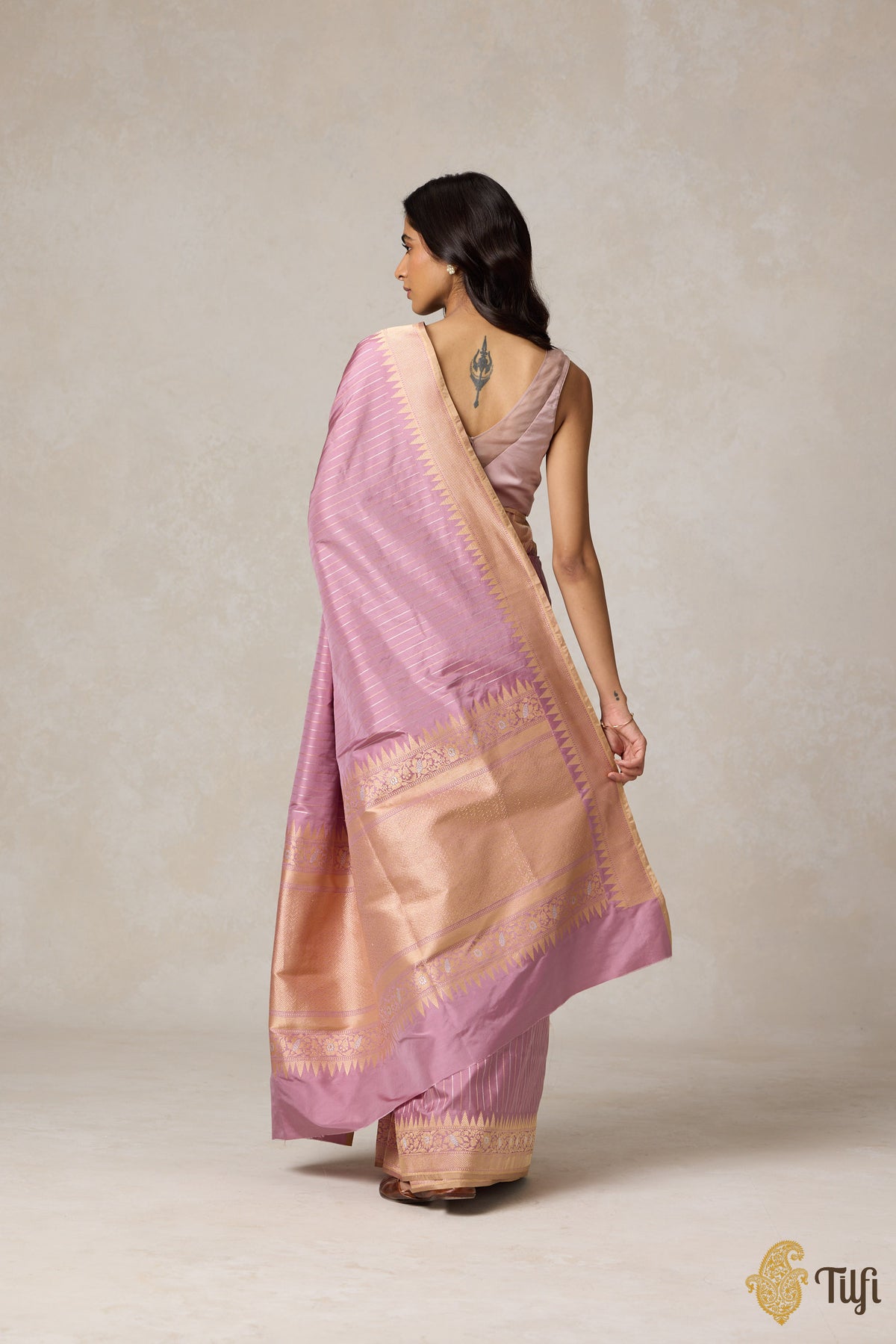 Light Mauvish Pink Pure Katan Silk Banarasi Handloom Saree