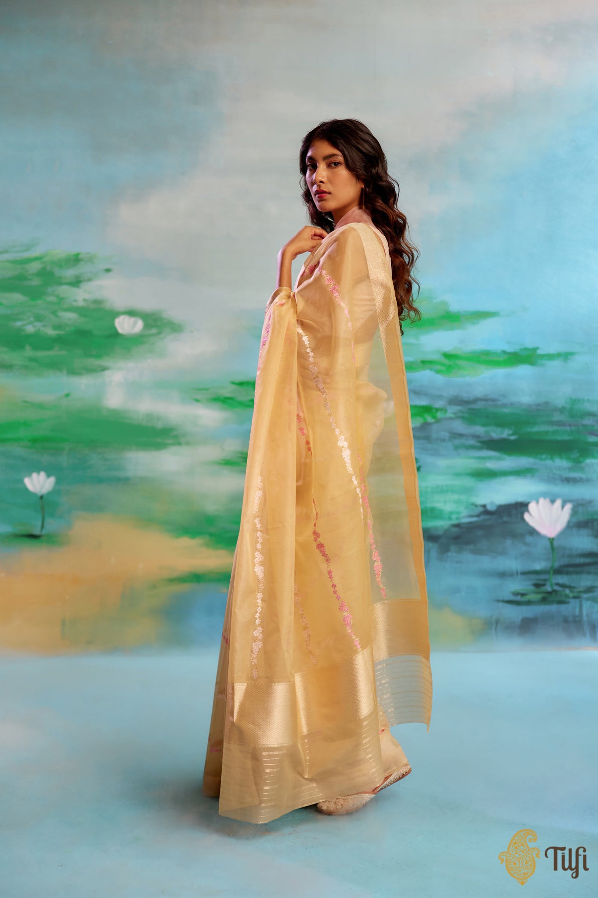 Pre-Order: Light Yellow Pure Kora Silk Banarasi Handloom Saree