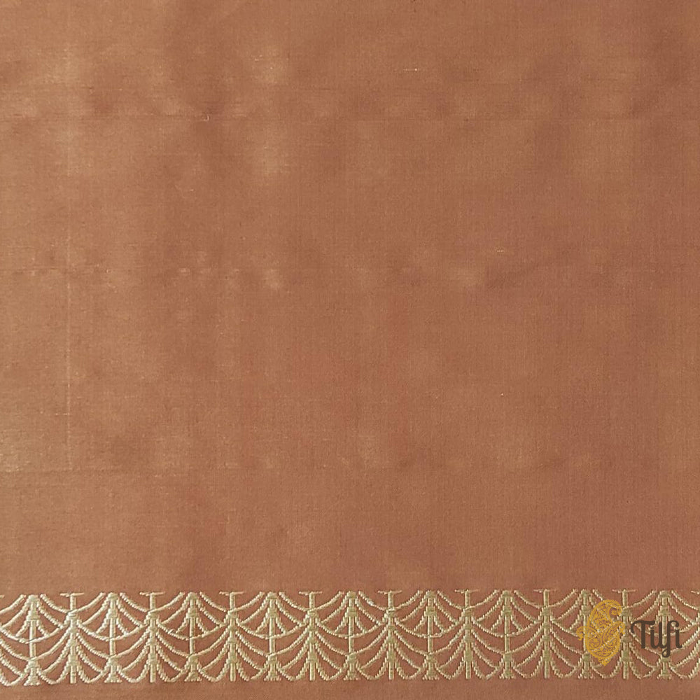 Copper Pure Ektara Silk Tissue Banarasi Handloom Saree
