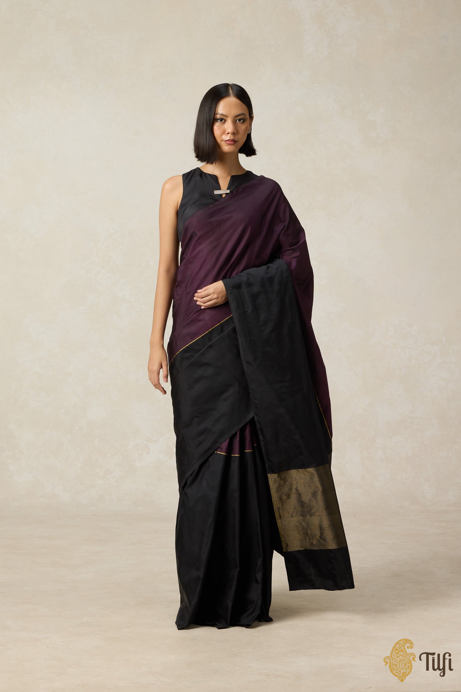 Deep Purple Color Pure Handloom Banarasi Organza Saree With Jacquard Blouse (COD ON REQUEST)