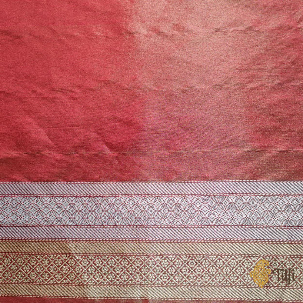 White Pure Ektara Silk Tissue Banarasi Handloom Saree