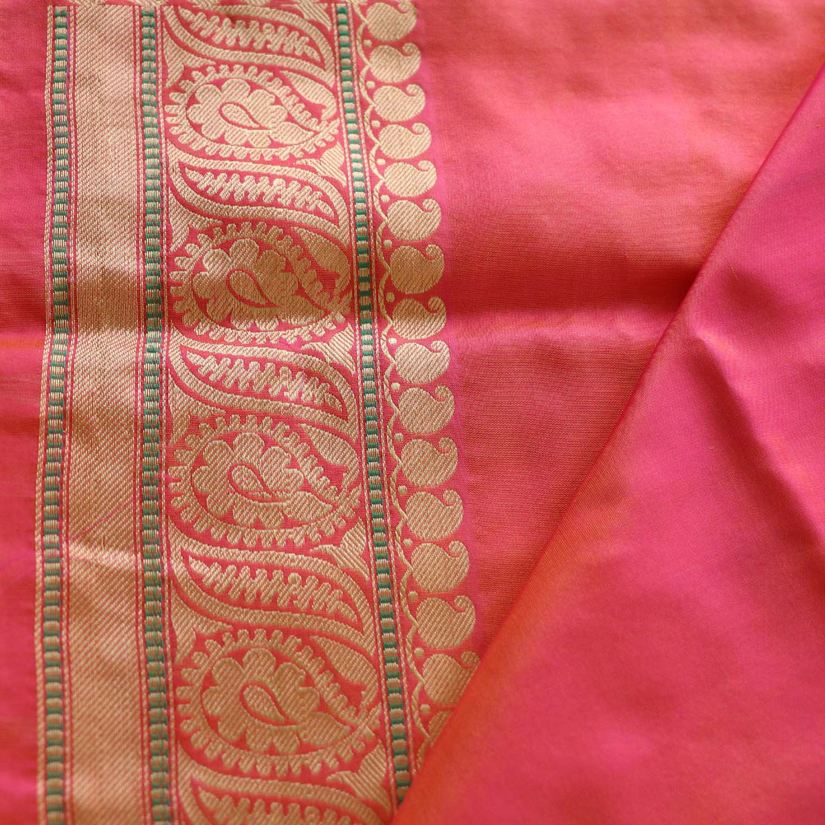 Light Orange-Indian Pink Pure Katan Silk Banarasi Handloom Saree - Tilfi