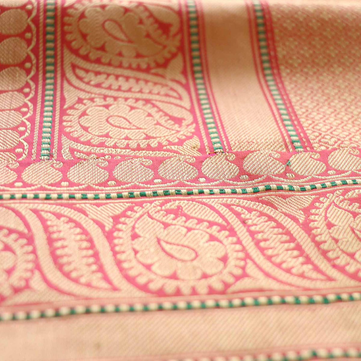 Light Orange-Indian Pink Pure Katan Silk Banarasi Handloom Saree - Tilfi