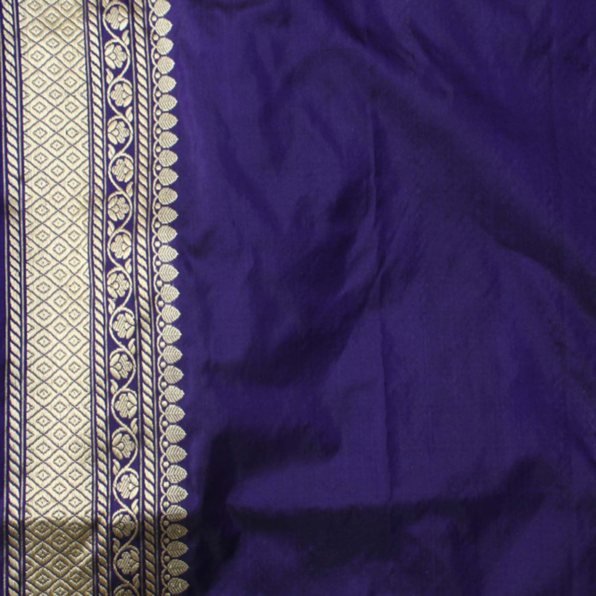 Royal Blue Pure Katan Silk Banarasi Handloom Saree - Tilfi - 6