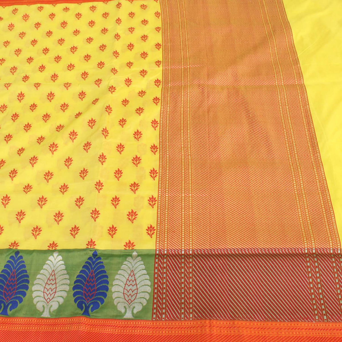 Yellow Pure Silk Georgette Banarasi Handloom Saree - Tilfi - 2