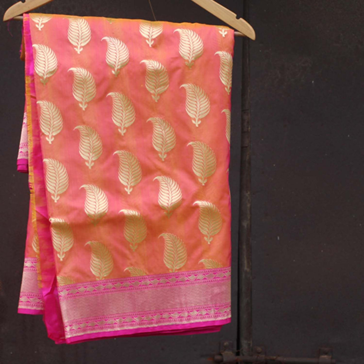 Gold-Rani Pure Katan Silk Banarasi Handloom Saree - Tilfi