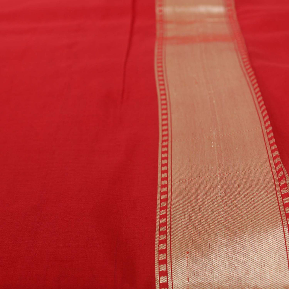 Red Pure Silk Georgette Banarasi Handloom Saree - Tilfi - 5