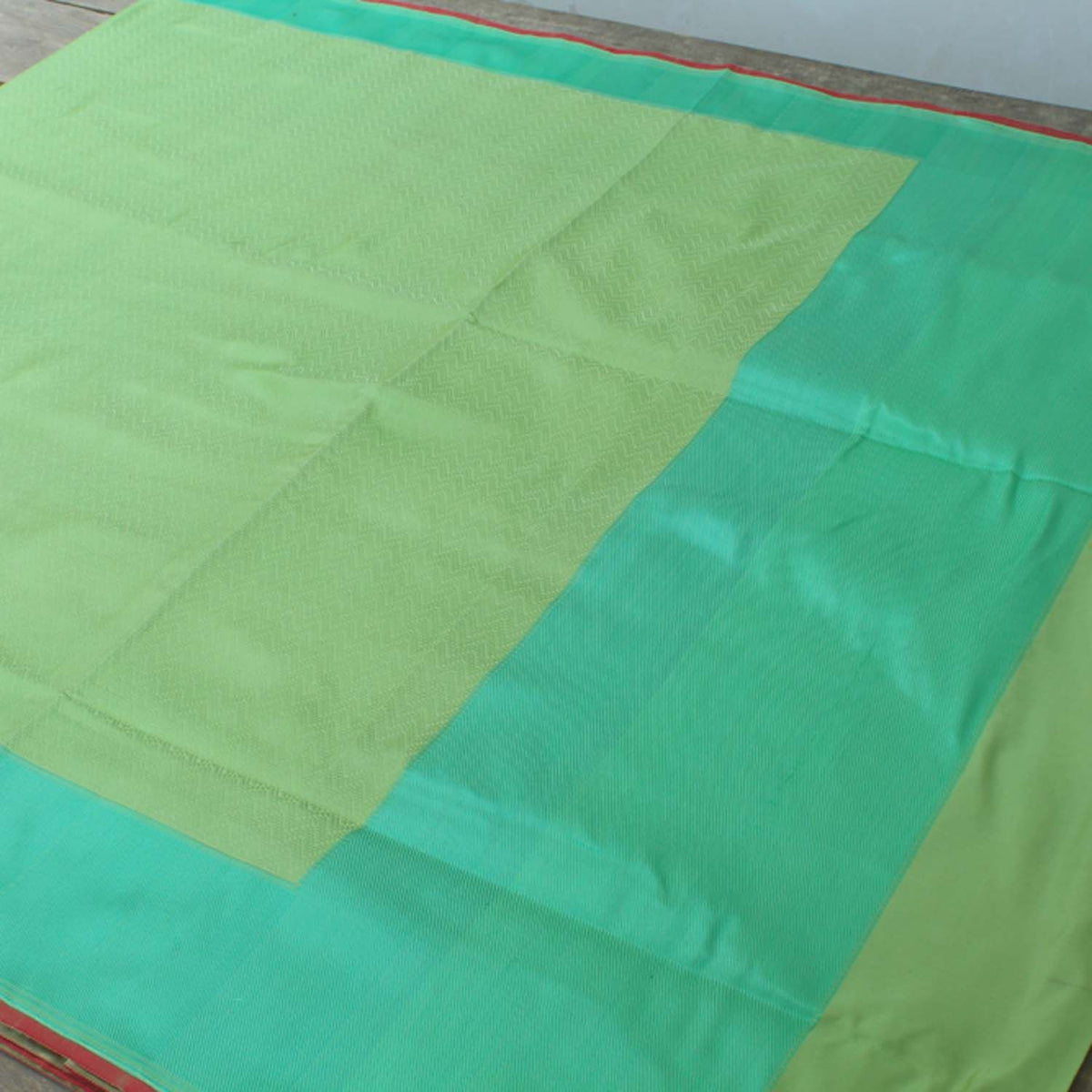 Pista Green Pure Satin Silk Banarasi Handloom Saree - Tilfi - 2
