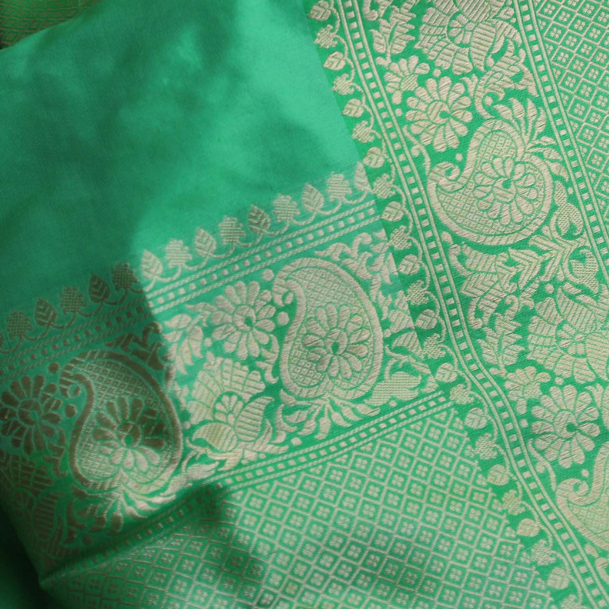 Pista Green Pure Katan Silk Banarasi Handloom Dupatta - Tilfi - 3