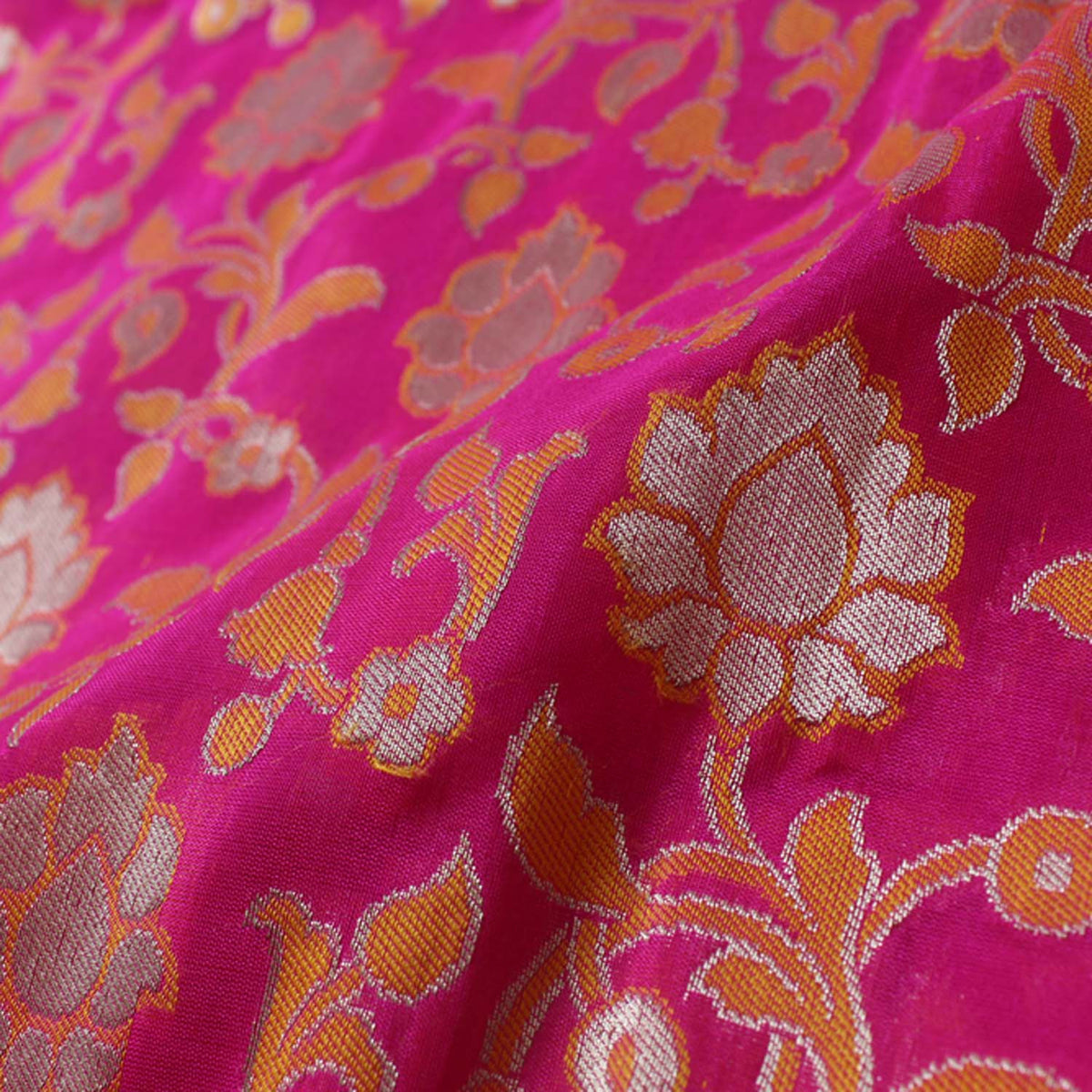 Indian Pink Pure Silk by Georgette Banarasi Handloom Saree - Tilfi
