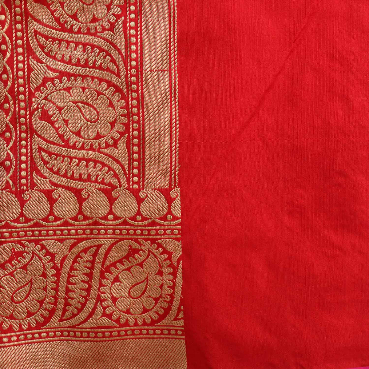 Red Pure Katan Silk Banarasi Handloom Saree - Tilfi - 5