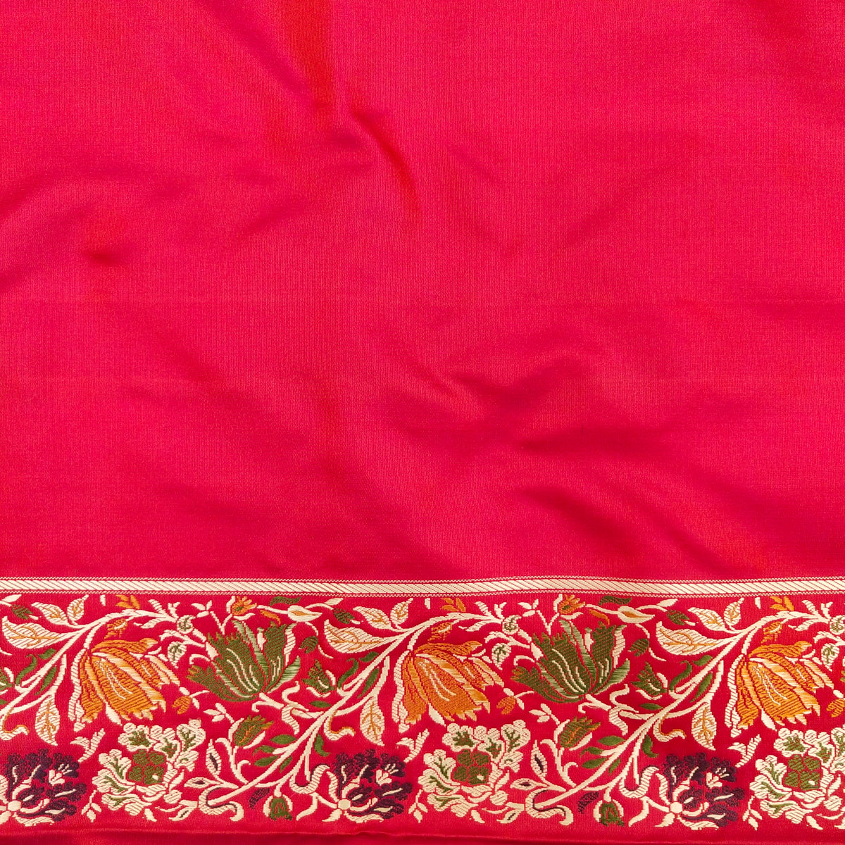 Yellow-Pink Pure Satin Silk Banarasi Valkalam Handloom Saree
