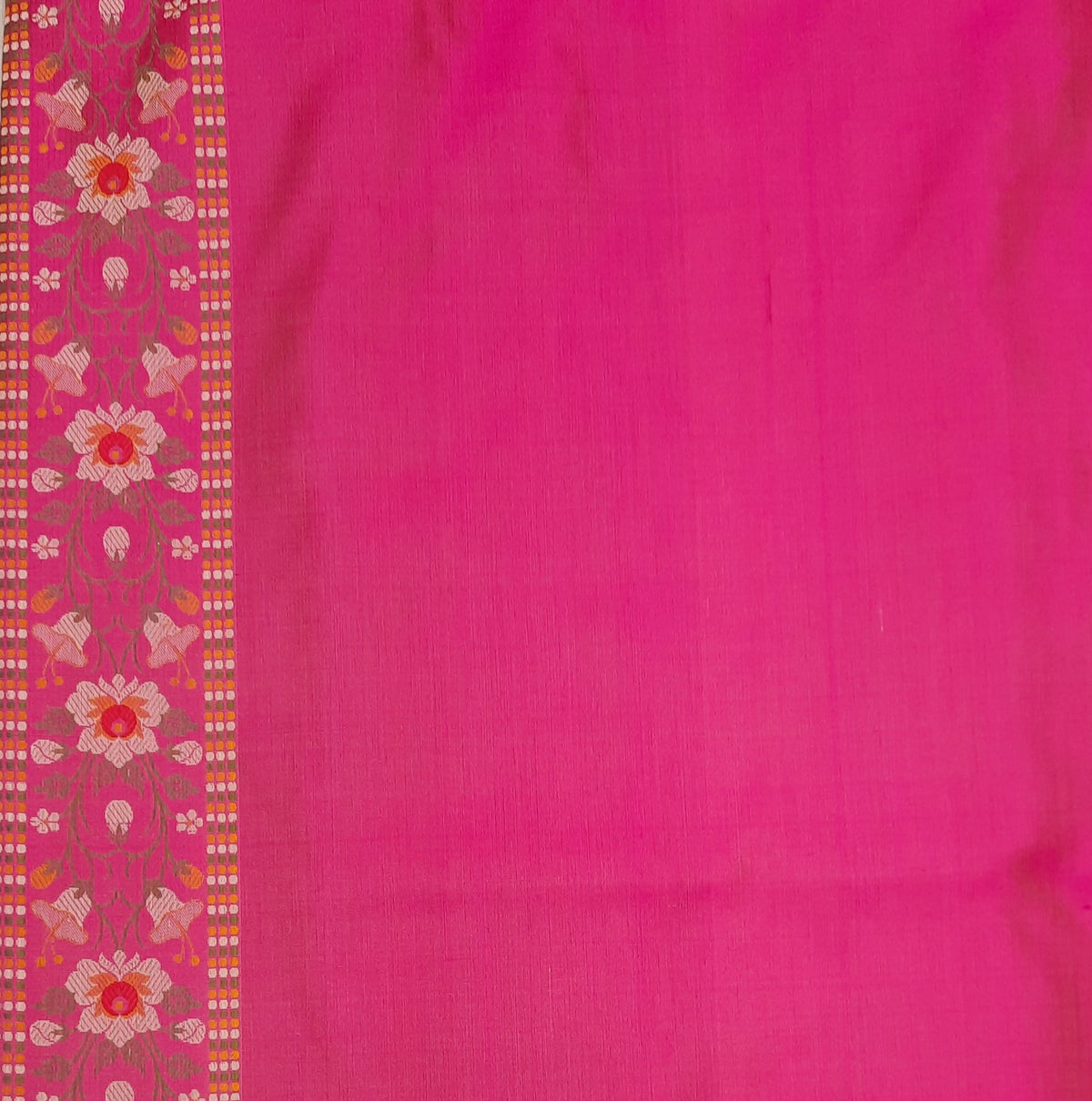 Rani Pink Pure Soft Satin Silk Banarasi Handloom Saree