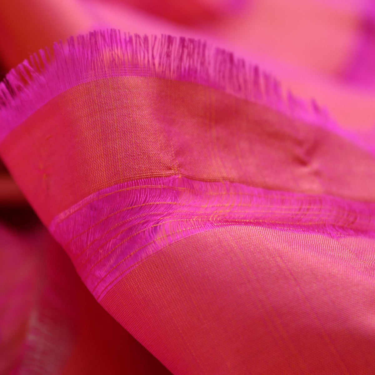 Indian Pink-Orange Pure Katan Silk Banarasi Handloom Dupatta - Tilfi - 4