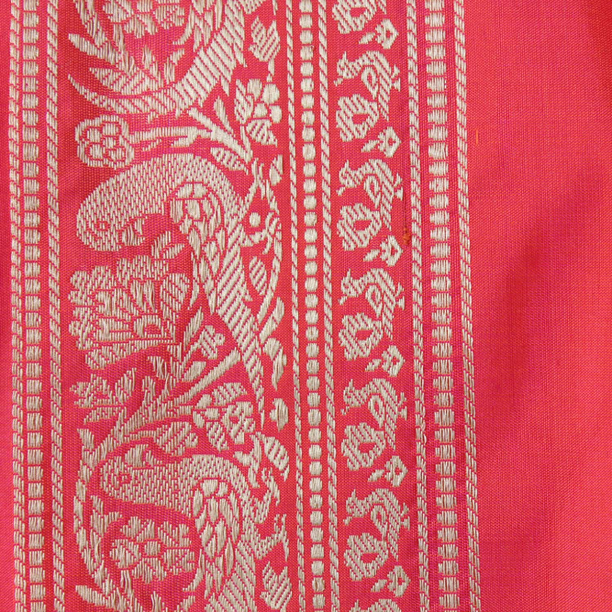 Indian Pink-Orange Pure Katan Silk Banarasi Handloom Saree - Tilfi - 7