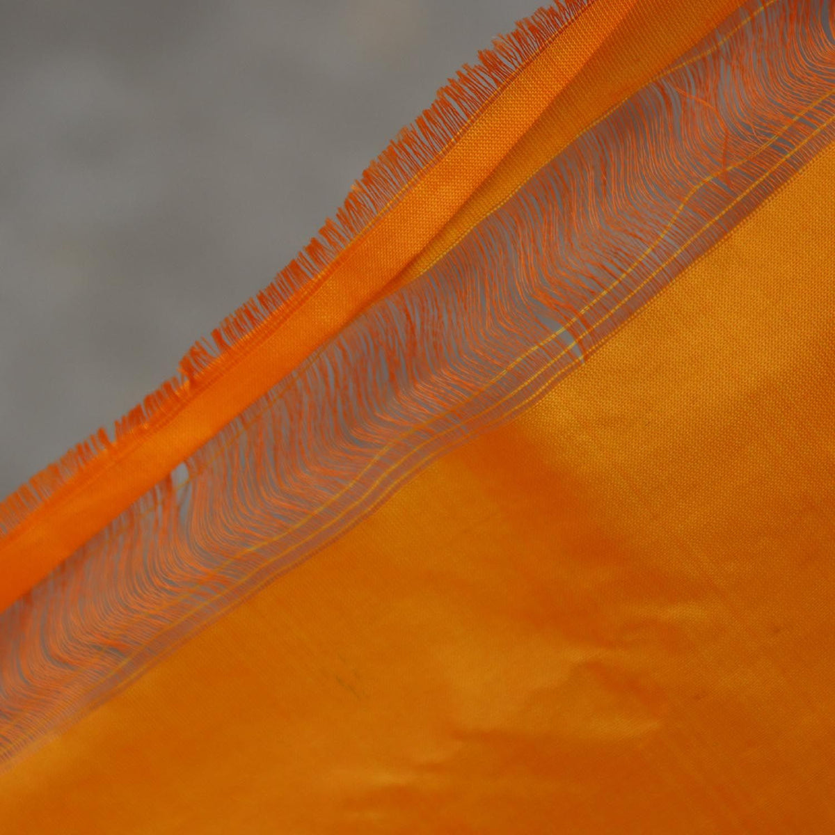 Orange-Yellow Pure Katan Silk Banarasi Handloom Dupatta - Tilfi