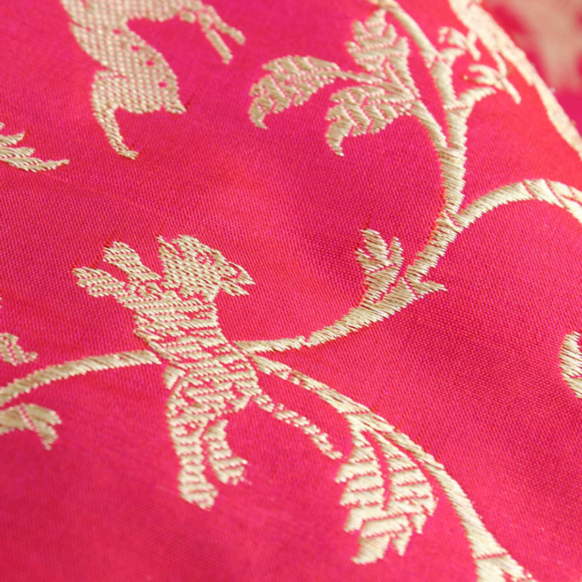 Gulabi Pink-Red Pure Katan Silk Banarasi Handloom Dupatta - Tilfi