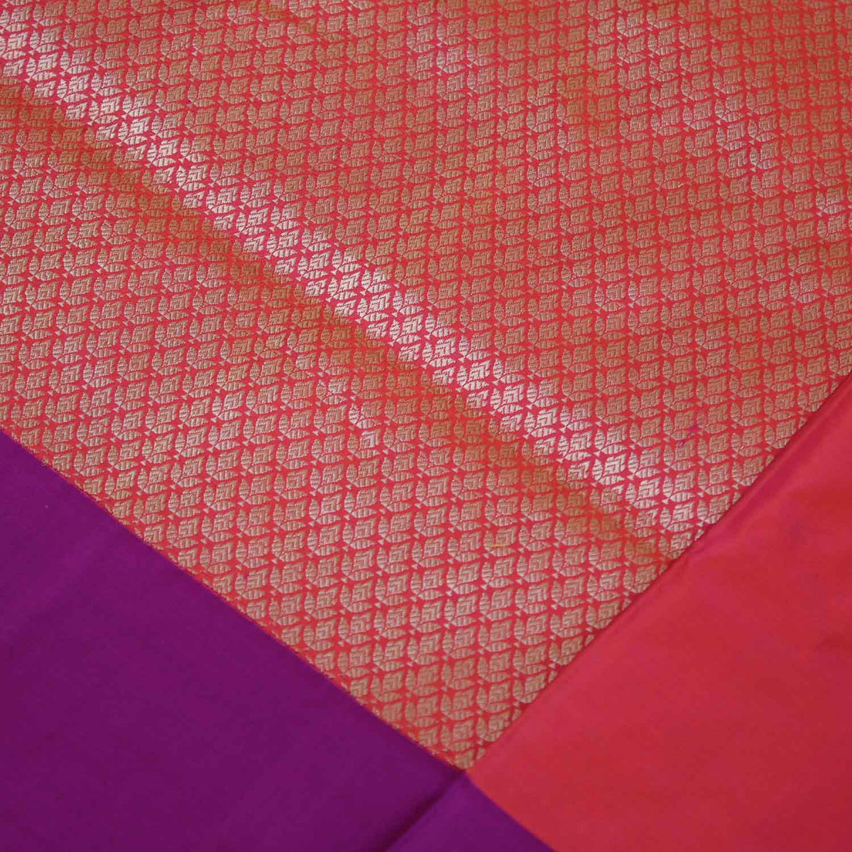 Orange-Indian Pink Pure Katan Silk Banarasi Handloom Saree - Tilfi