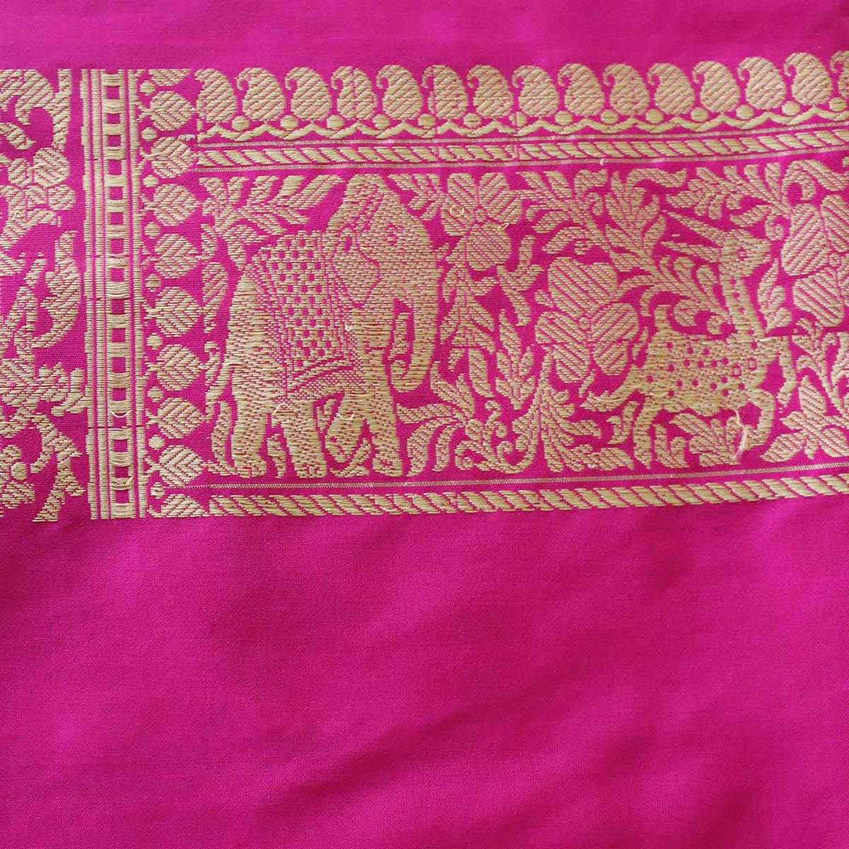 Magenta-Indian Pink Pure Katan Silk Banarasi Handloom Saree - Tilfi - 5