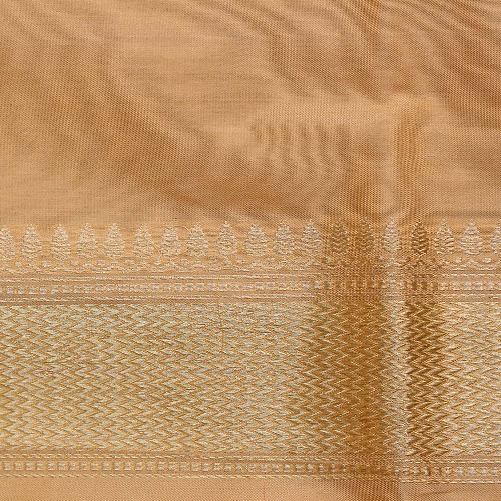 Gold Pure Katan Silk Handloom Banarasi Saree - Tilfi - 5