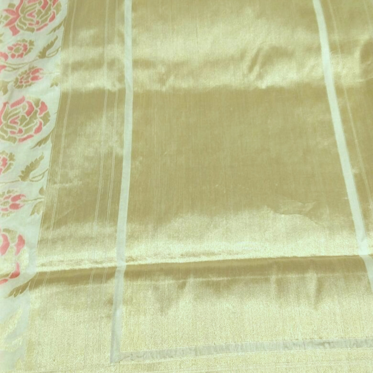 Off-white Pure Katan Silk Banarasi Handloom Saree - Tilfi - 2