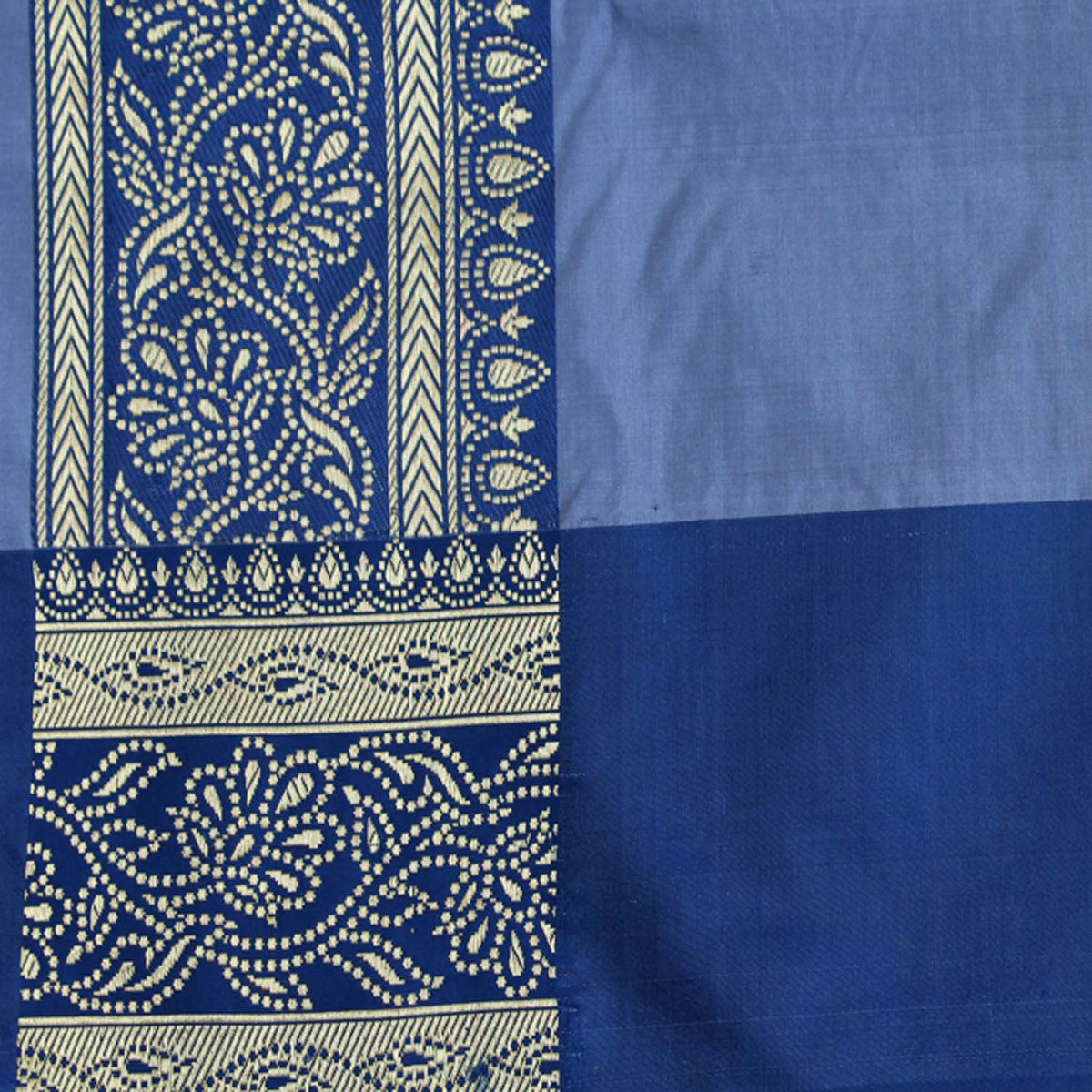 Blue Pure Katan Silk Banarasi Handloom Saree - Tilfi - 4