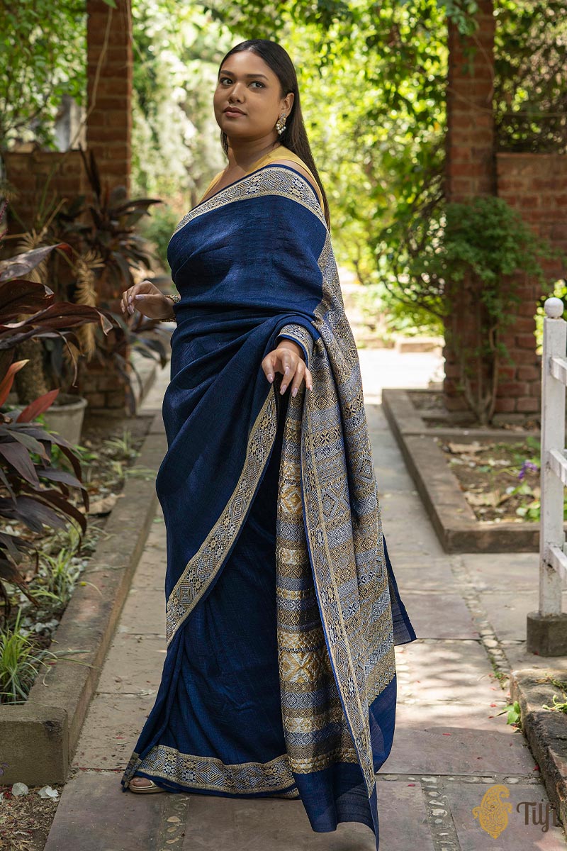Shop Blue Khaddi Georgette Banarasi Saree Designs Online India USA UK –  Sunasa