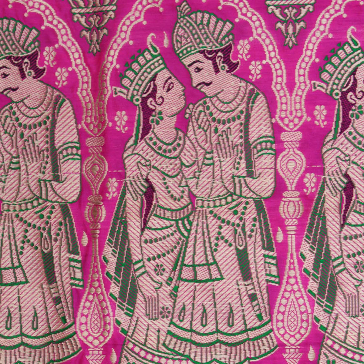 Pink Pure Katan Silk Banarasi Handloom Saree - Tilfi - 5
